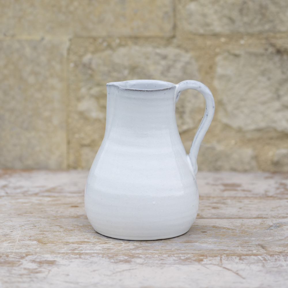 Glazed Jug White Tall