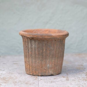 Antiqued Redstone Ribbed Pot Small