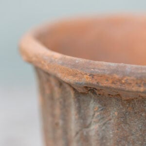 Antiqued Redstone Ribbed Pot Small