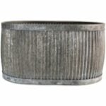 Zinc Ribbed Oval Planters Large