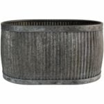Zinc Ribbed Oval Planters Medium