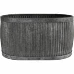 Zinc Ribbed Oval Planters Small