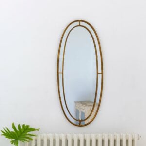 Long Oval Mirror Antique Bronze