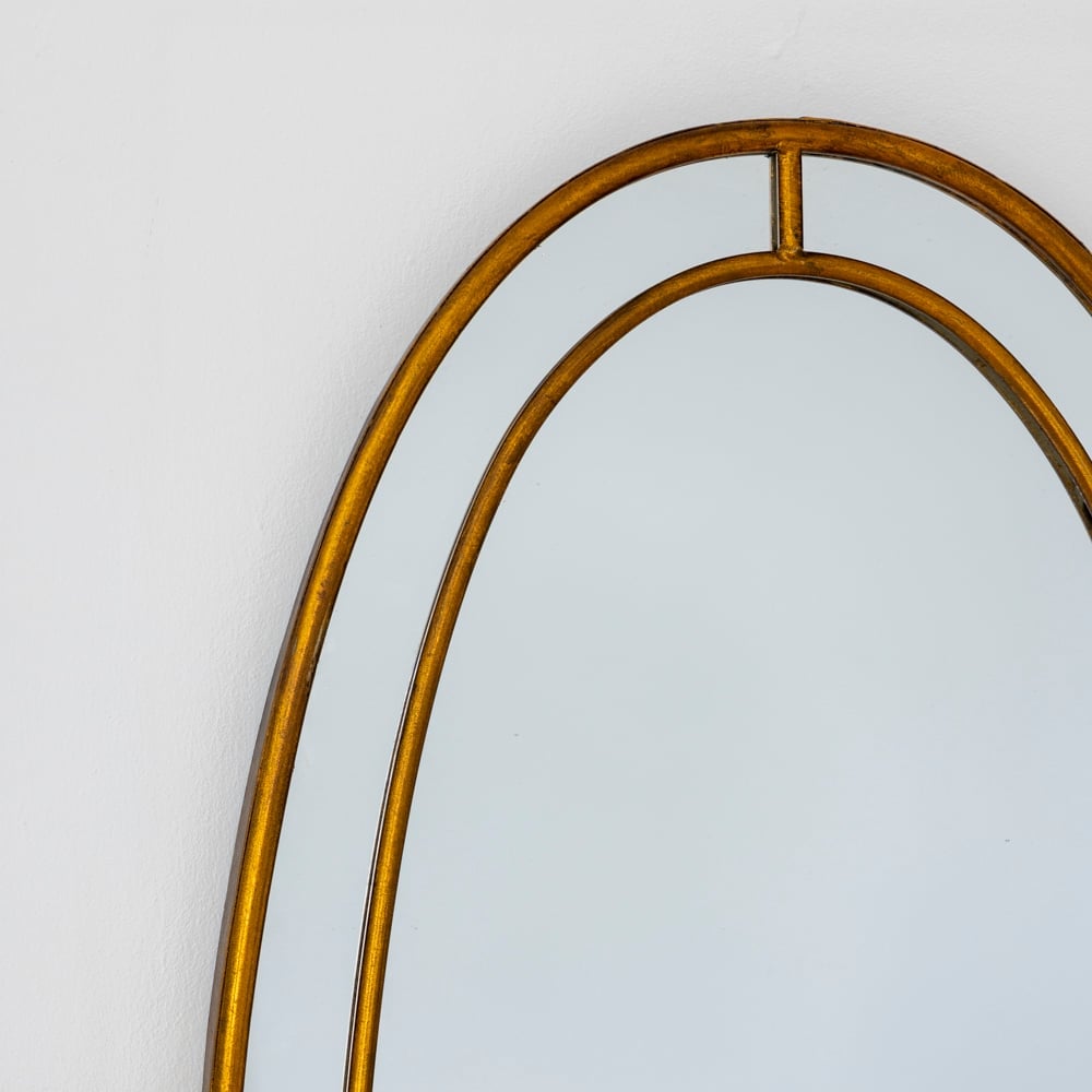 Long Oval Mirror Antique Bronze