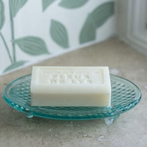 Glass Soap Dish Green
