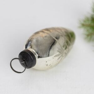 Antique Silver Etched Cone Decoration
