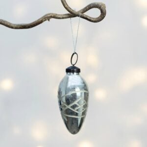 Antique Silver Etched Cone Decoration