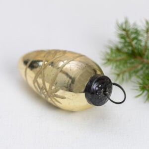 Antique Gold Etched Cone Decoration