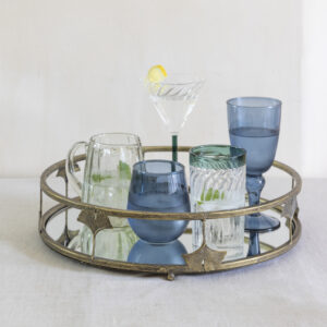 Golden Lotus Mirrored Tray