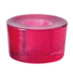 Glass Stubby Candleholder Berry Red