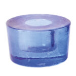 Glass Stubby Candleholder Azure Blue