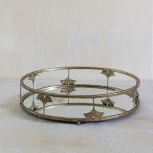 Golden Lotus Mirrored Tray