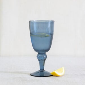 Smoky Blue Wine Glass