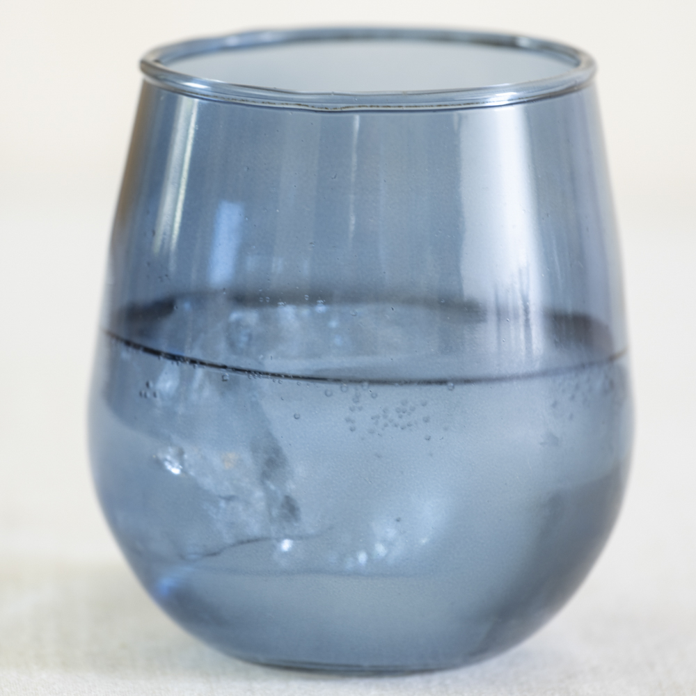 Smoky Blue Water Glass