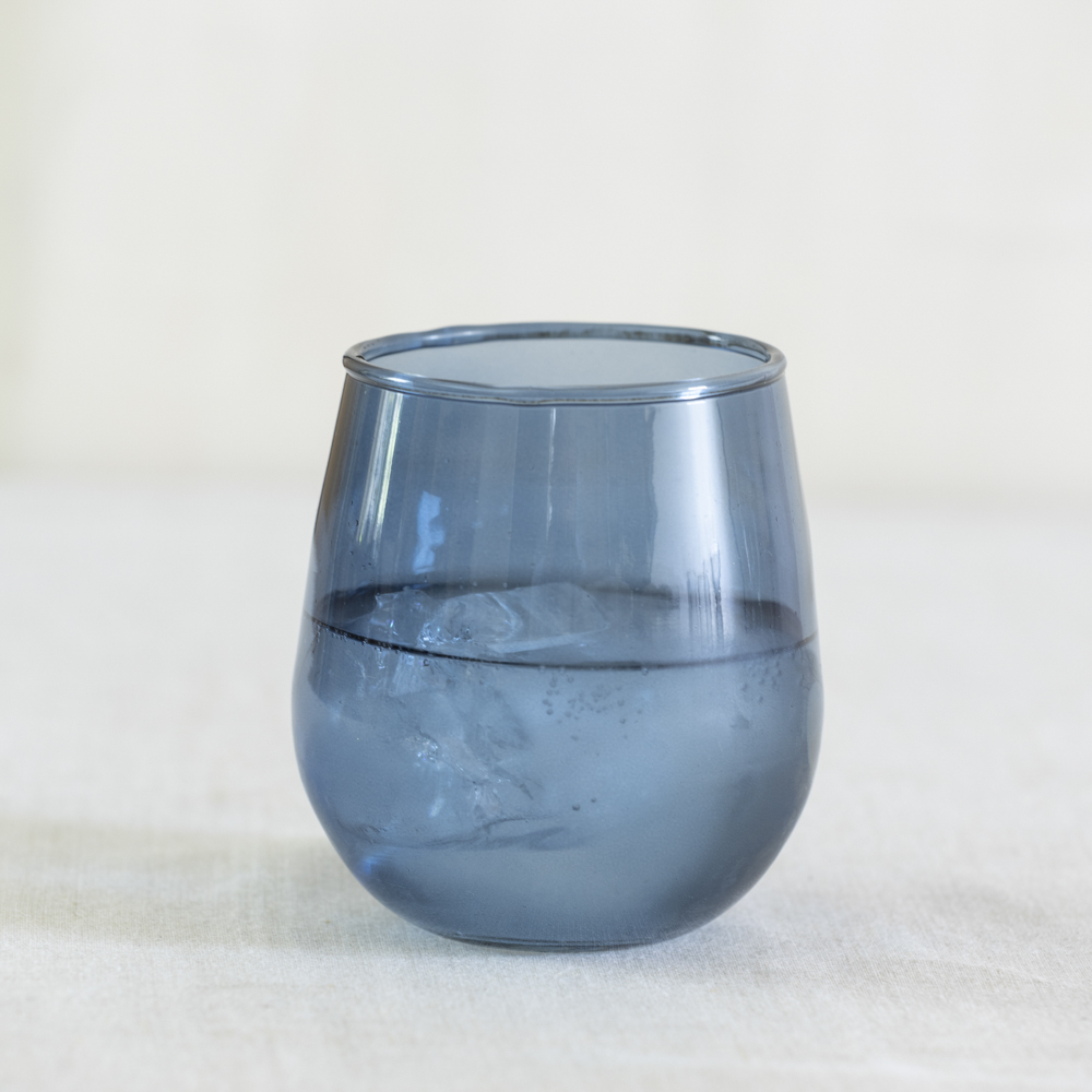 Smoky Blue Water Glass
