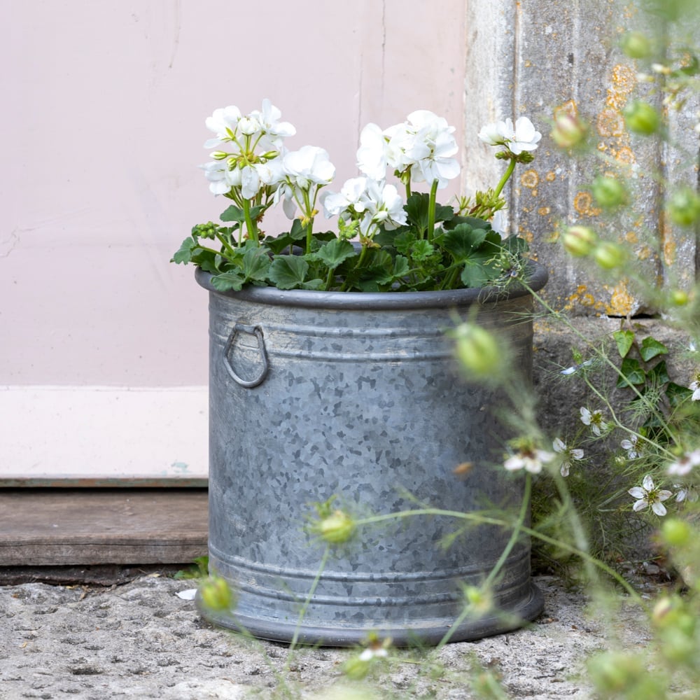 Wilton Round Zinc Planters Set of 2