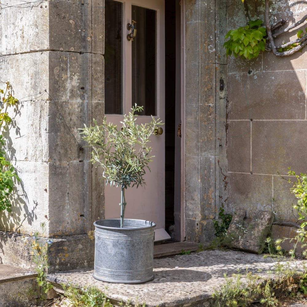 Wilton Round Zinc Planters Set of 2