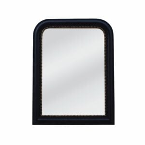 Vintage Mirror Black With Gold Rim Small