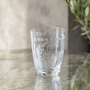 Water Glass Etched Clear