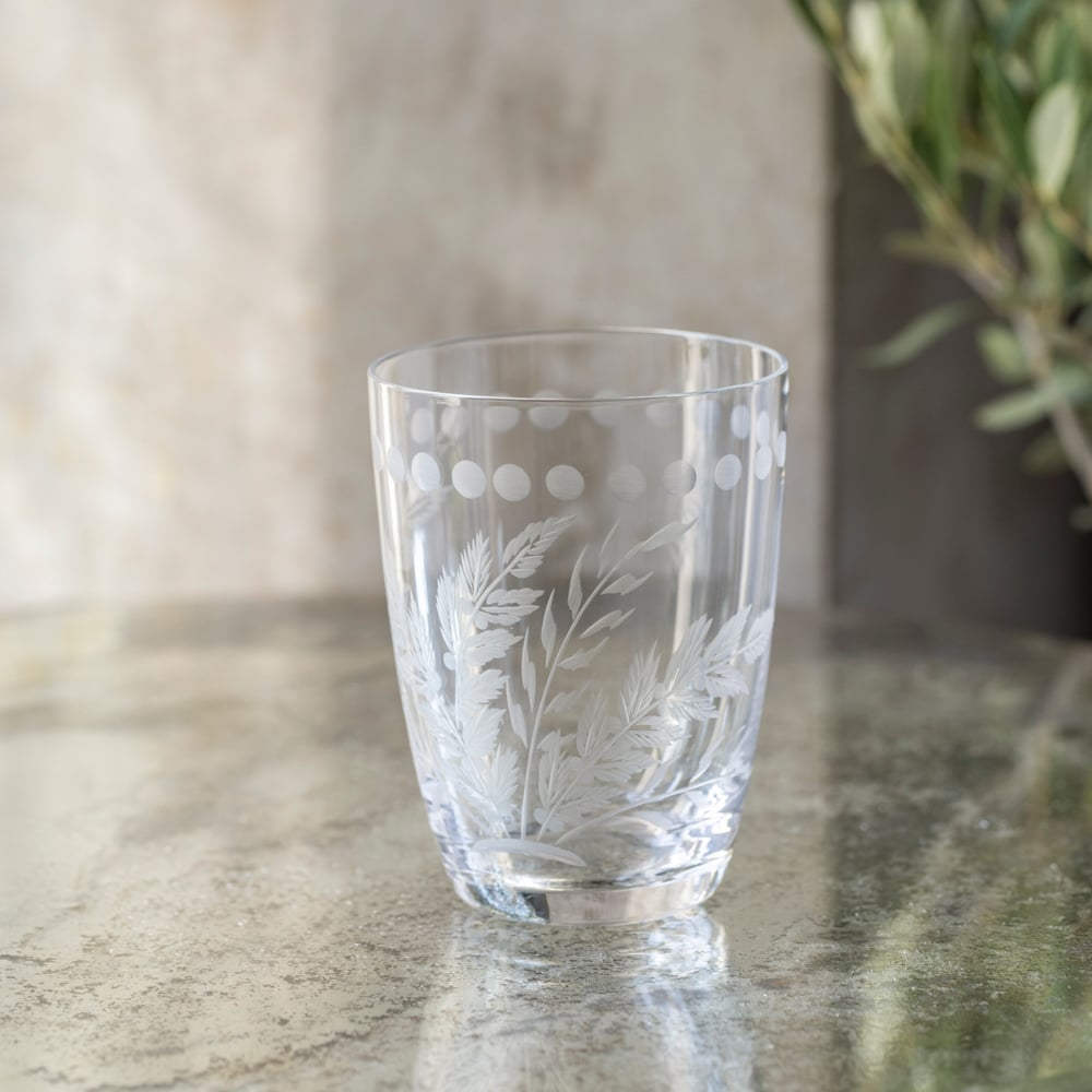 Water Glass Etched Clear