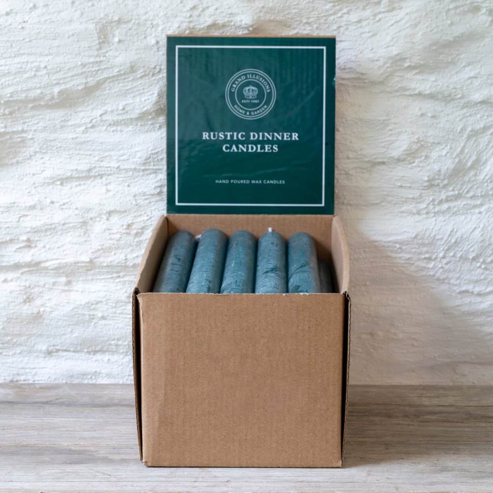 Rustic Dinner Candle Turquoise - Image 3
