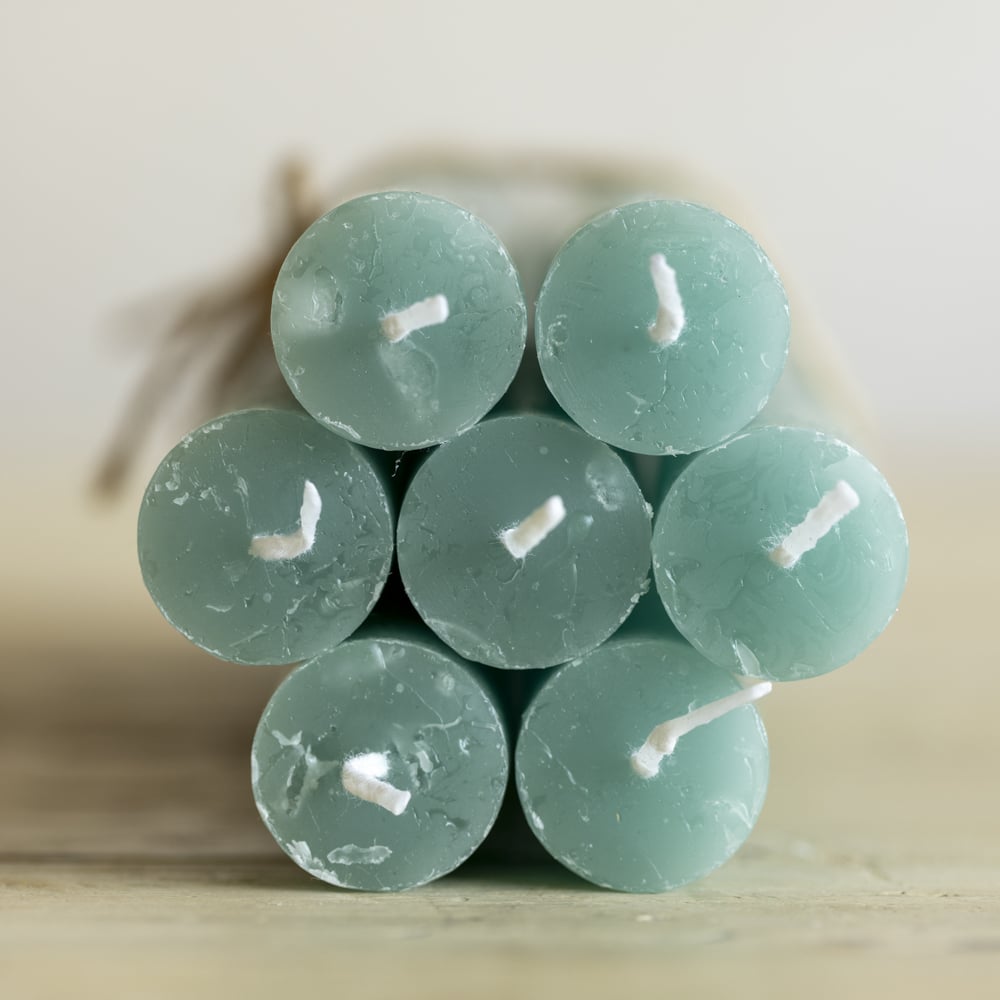 Rustic Dinner Candle Turquoise