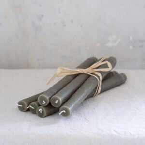 Rustic Dinner Candle Hunter Green