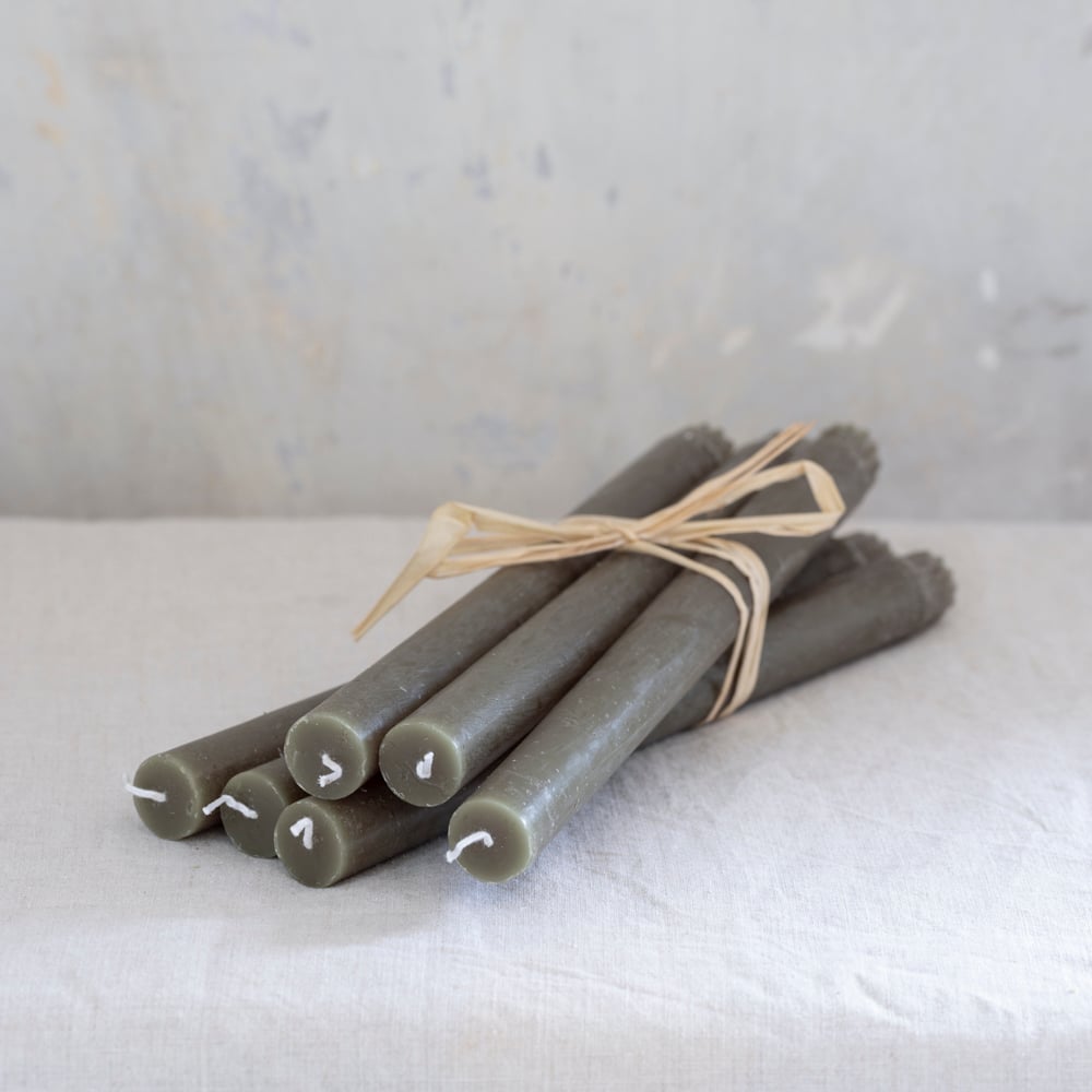 Rustic Dinner Candle Hunter Green