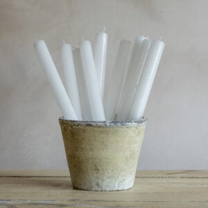 Rustic Dinner Candle White