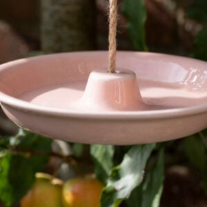 Ceramic Hanging Bird Feeder Blush