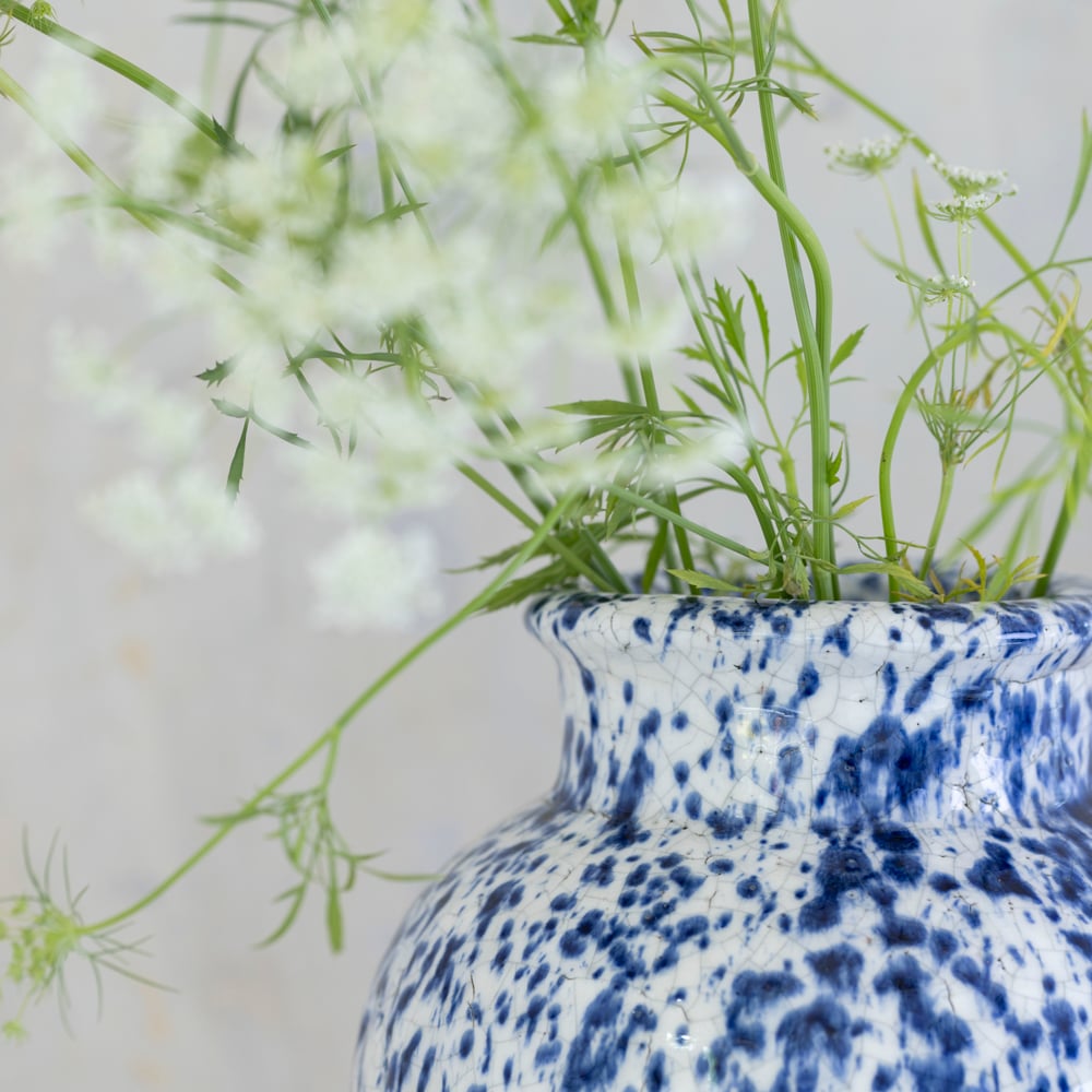 Blue Splatter Vase