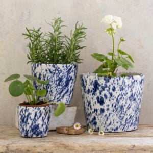 Mini Old Style Dutch Pot Blue Splatter | Old Style Dutch Pot Blue Splatter | Old Style Dutch Pot Blue Splatter Large
