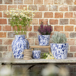 Mini Old Style Dutch Pot Blue Splatter | Old Style Dutch Pot Blue Splatter | Old Style Dutch Pot Blue Splatter Large | Blue Splatter Vase