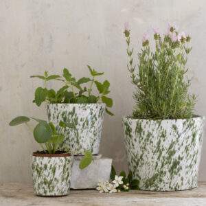 Mini Old Style Dutch Pot Green Splatter | Old Style Dutch Pot Green Splatter | Old Style Dutch Pot Green Splatter Large