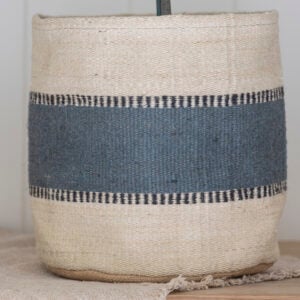Jute Planter Lined Blue Stripe