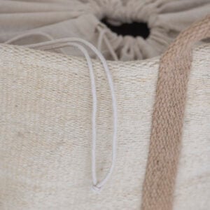 Jute Laundry Basket Yellow Stripe