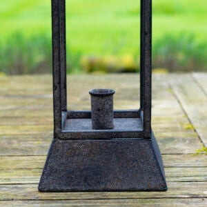 Metal Dinner Candle Holder Antique Brown